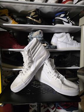 🔥 Vans Sk8-Hi High-Top Sneakers in White - Men's Size 14